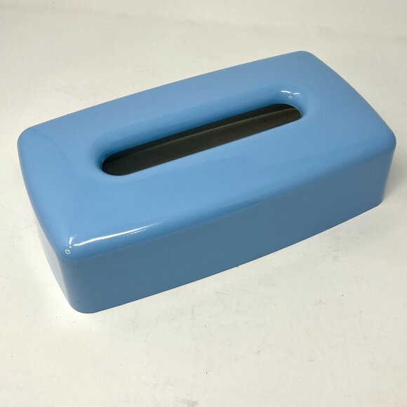 Vintage 80s Andre Richard Japan 1981 Melamine Tissue Box Cover Powder Blue - Picture 2 of 5